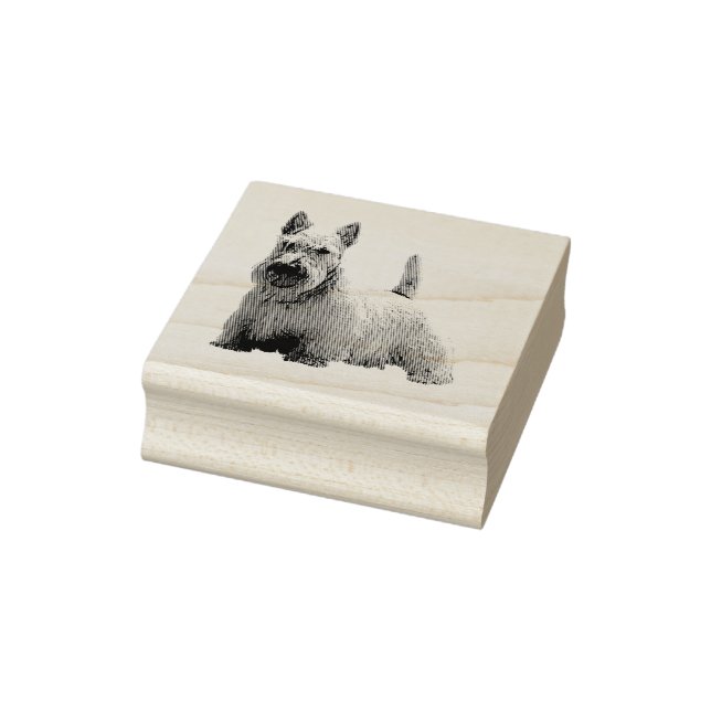 Carimbo De Borracha Roda escocesa terrier feliz/frente (Carimbo)