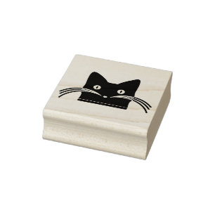 Carimbo De Borracha Rosto de Gato Bonito com Cartaz de Arte Whiskers
