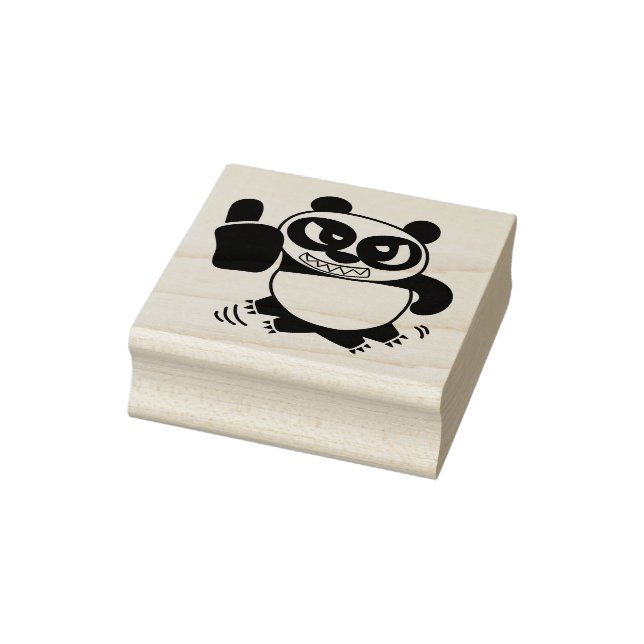 Carimbo De Borracha Rosto Zangado Panda Dura COMO (Carimbo)