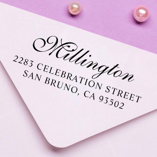 Carimbo De Borracha Roteiro & endereço do remetente caligráficos do