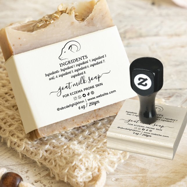 Carimbo De Borracha Rótulo de sabão de leite de Caprino caseiro (Criador carregado)