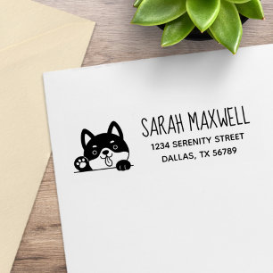 Carimbo De Borracha Rouco de Cachorro Cheio Endereço Pet