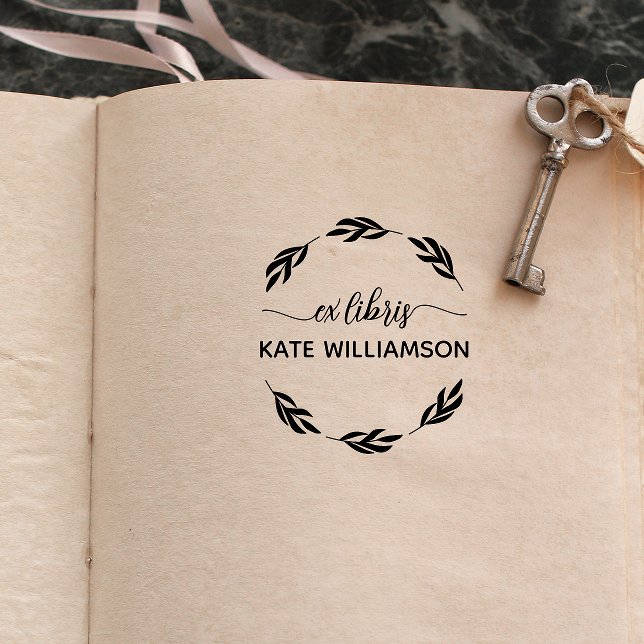 Carimbo De Borracha Rua botânica redonda ex libris (Criador carregado)