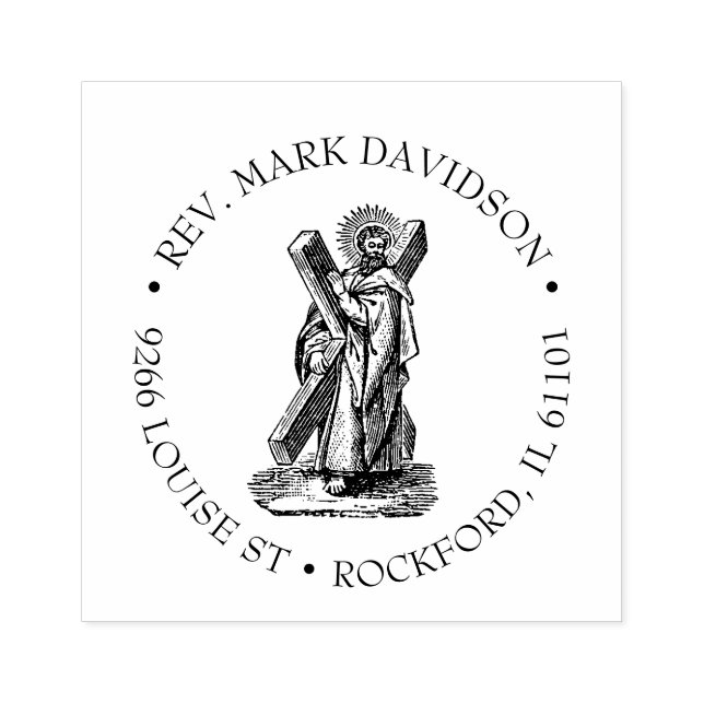 Carimbo De Borracha Ruas cruzadas Andrew, Santo católica (Impressão)