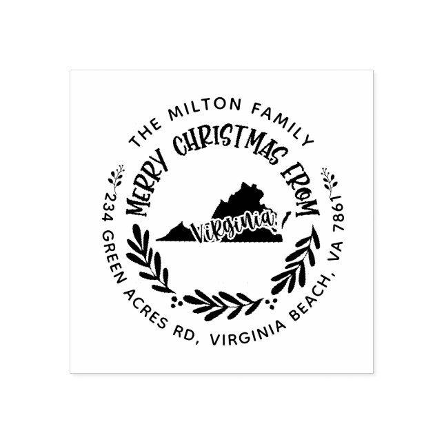 Carimbo De Borracha rusinia merry christmas retorna endereço (Impressão)