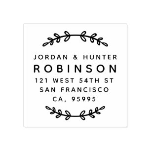 Carimbo De Borracha Russ deixa o endereço de devolução de Casal casado