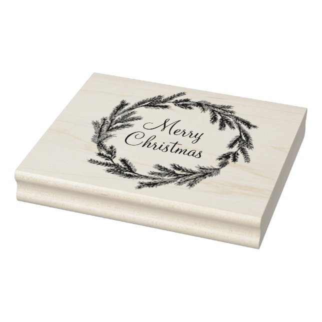 Carimbo De Borracha Rustic Cabin Felry Christmas Wreath Gift (Carimbo)