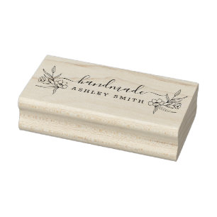 Carimbo De Borracha Rustic Elegant Script Handmade Business