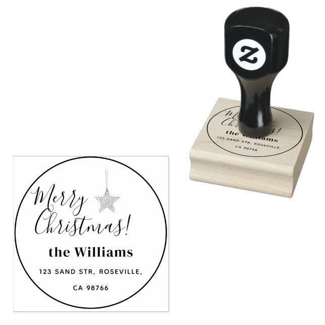 Carimbo De Borracha Rustic Felry Script de Natal (Carimbado)