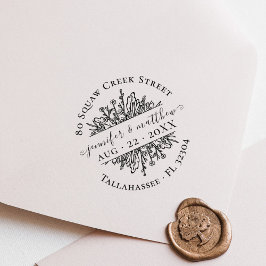 Carimbo De Borracha Rustic Flowers Salve a Data Endereço Casamento