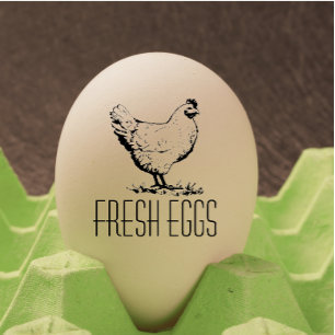 Carimbo De Borracha Rustic Hen Name Egg Love