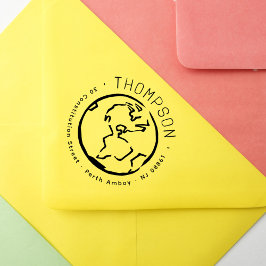 Carimbo De Borracha Rustic Modern Earth Americas Endereço de Devolução