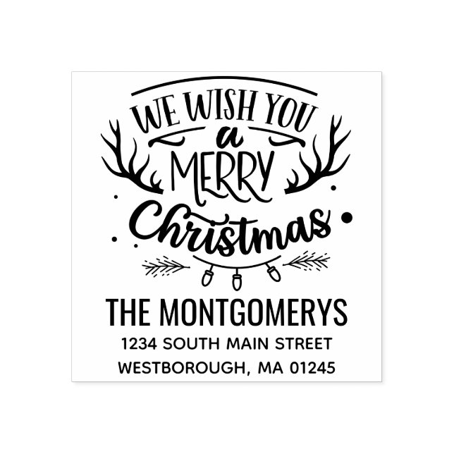 Carimbo De Borracha Rustic Nós Desejamos Que Você Feliz Morada De Volt (Impressão)