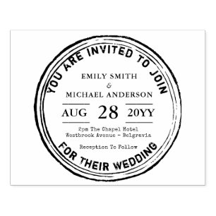 Carimbo De Borracha Rustic Wedding Invitation Stamp Trending 2018