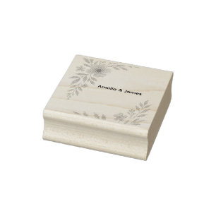 Carimbo de Borracha Rustic Wildflower