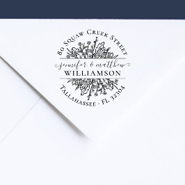 Carimbo De Borracha Rustic Wildflower Endereço de devolução de Casais 