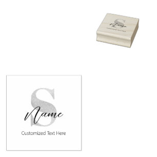 Carimbo De Borracha S & Name Iniciais Monogramados Modernos Personaliz