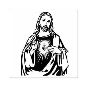 Carimbo De Borracha Sagrado Coração de Jesus Católico Religioso
