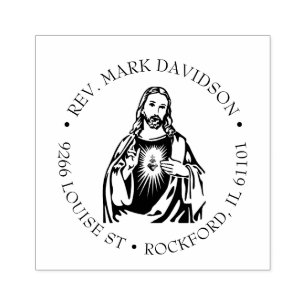 Carimbo De Borracha Sagrado Coração de Jesus Compaixão Divino Religios