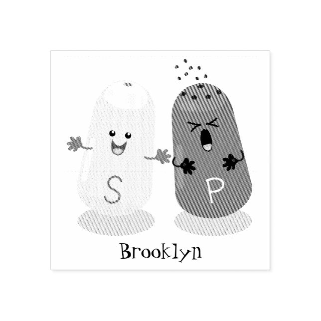 Carimbo De Borracha Sal de kawaii e borracha de pimenta (Impressão)