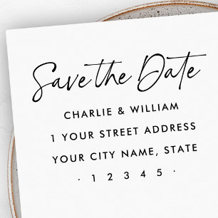 Carimbo De Borracha Salvar o endereço de devolução do script elegante