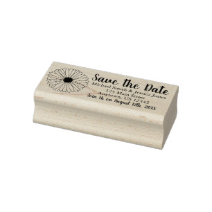 Carimbo De Borracha Salve a data de casamento Daisy Floral Fllower