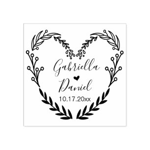 Carimbo De Borracha Salve a data, Quadro de Folheto do Coração Moderno