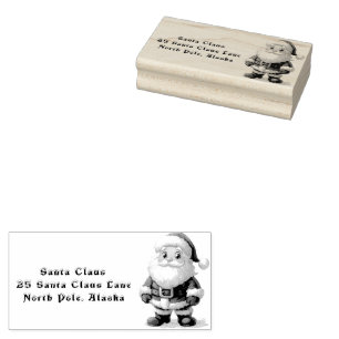 Carimbo De Borracha Santa Claus Return Address North Pole
