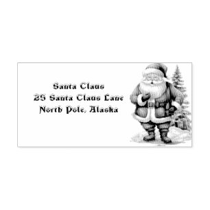Carimbo De Borracha Santa Claus Return Address North Pole