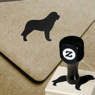 Carimbo De Borracha Santo Bernard Dog Breed Silhouette