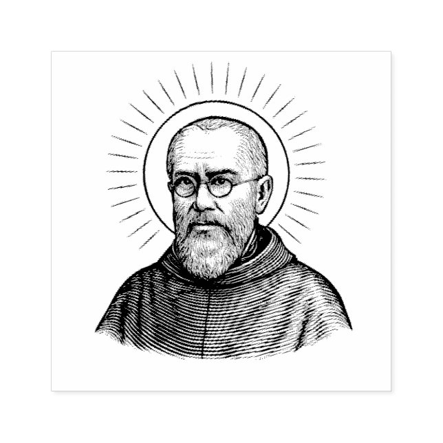 Carimbo De Borracha Santo Maximilian Kolbe Priest Martyr (Impressão)