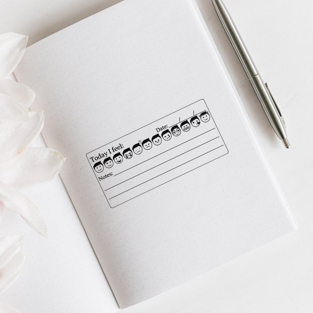 Carimbo De Borracha Saúde Mental, Controlador de Humor Emojis, Diário (Criador carregado)