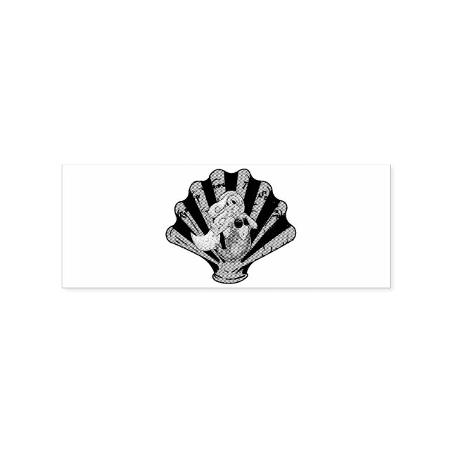 Carimbo De Borracha Scallop Shell Mermaid Thunder_Cove (Impressão)
