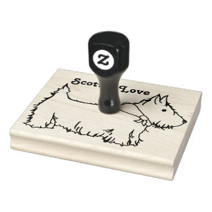 Carimbo De Borracha Scottie Love Scottish Terrier Dog