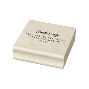 Carimbo De Borracha Script com Letra Simples Elegante