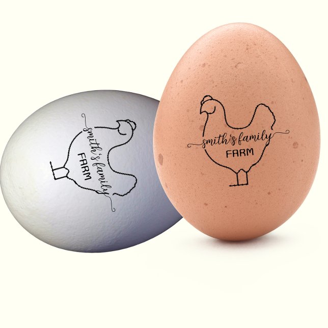 Carimbo De Borracha Script Custom Chicken silhouette Egg Mini Stamp (Criador carregado)