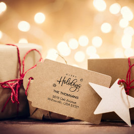 Carimbo De Borracha Script de Endereço de Devolução da Família de Feri