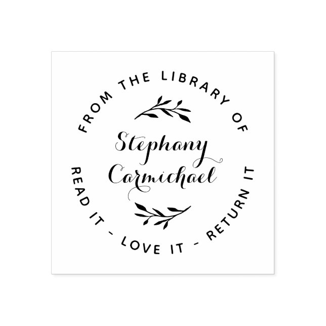 Carimbo De Borracha Script Elegante E Fraço Russo Da Biblioteca De (Impressão)