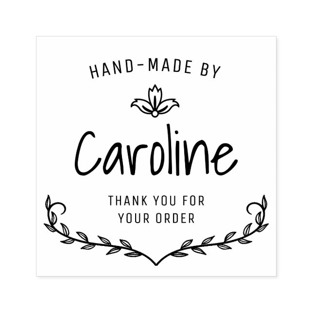 Carimbo De Borracha script floral wreath feito manualmente (Impressão)