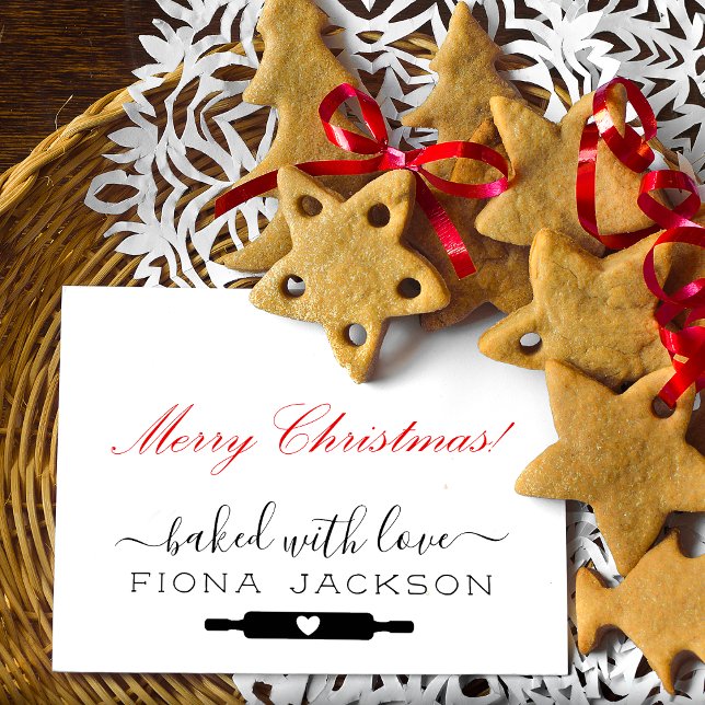 Carimbo De Borracha Script Moderno Feito Com Amor Crie O Seu (Modern Script Baked With Love Create Your Own Rubber Stamp)