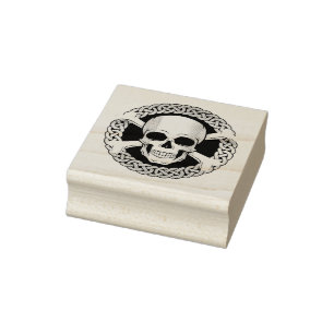 Carimbo De Borracha Scull com espinhas, bronze celta