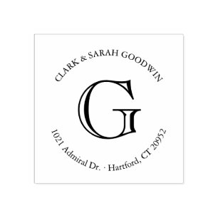 Carimbo De Borracha Selo clássico do endereço do remetente do