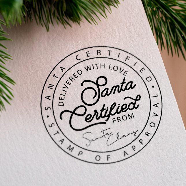 Carimbo De Borracha Selo de Aprovação de Entrega Certificado do Santa  (Santa Claus Certified Delivery Approval Seal Rubber Stamp)