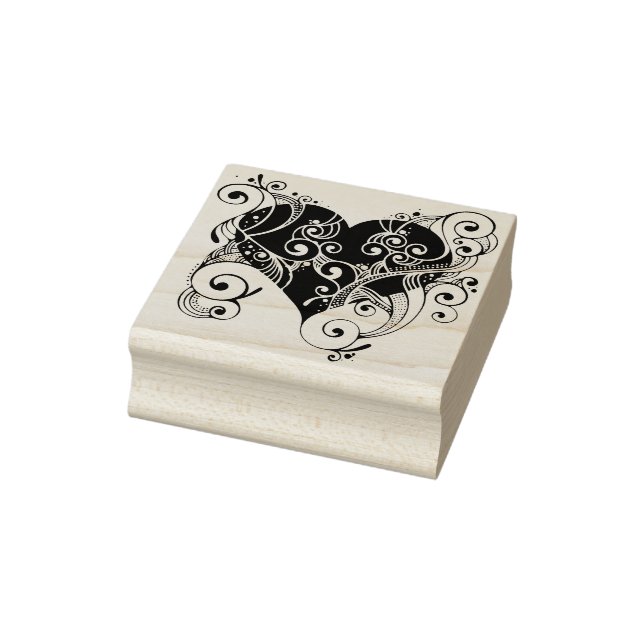 Carimbo De Borracha selo de arte da silhueta cardíaca (Carimbo)