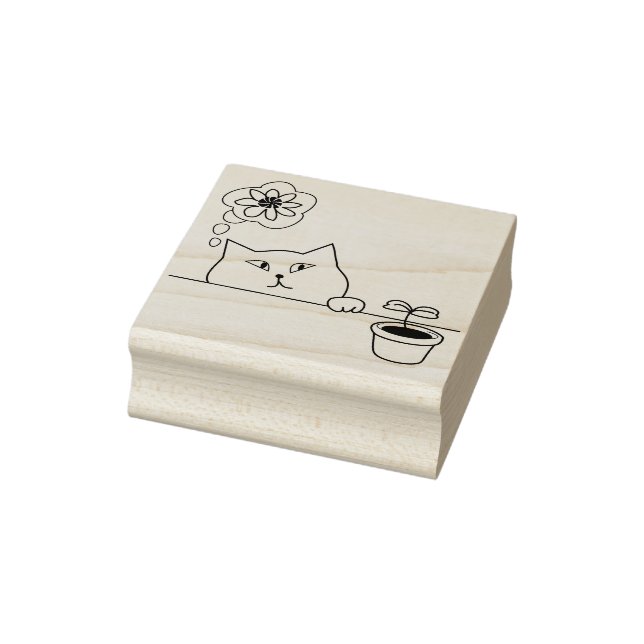 Carimbo De Borracha selo de arte de gato de flor (Carimbo)