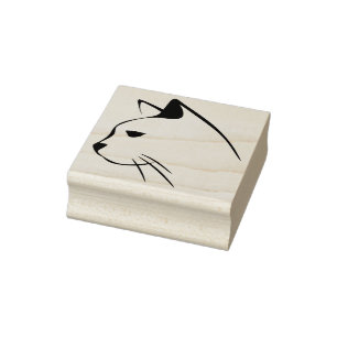 Carimbo De Borracha selo de arte de ilustração de cabeça de gato