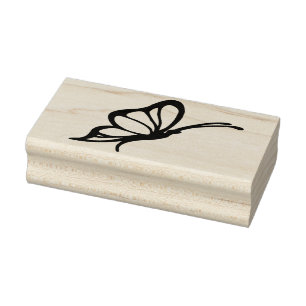 Carimbo De Borracha selo de arte do perfil da borboleta