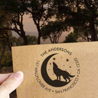 Selo de Arte em Madeira Nome da Família Lobo Lua C