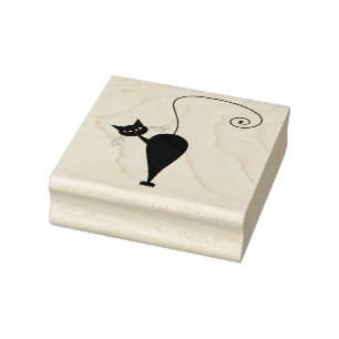 Carimbo De Borracha Selo de Borracha Personalizado Gato Preto Scrappy