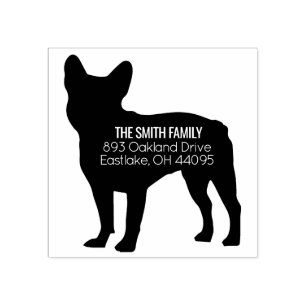 Carimbo De Borracha Selo de Endereço do Cão-de-Bulgue Francês